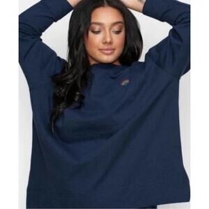 Calpak X The Home Edit Pullover Sweatshirt Womens XS Navy Rainbow Embroidered